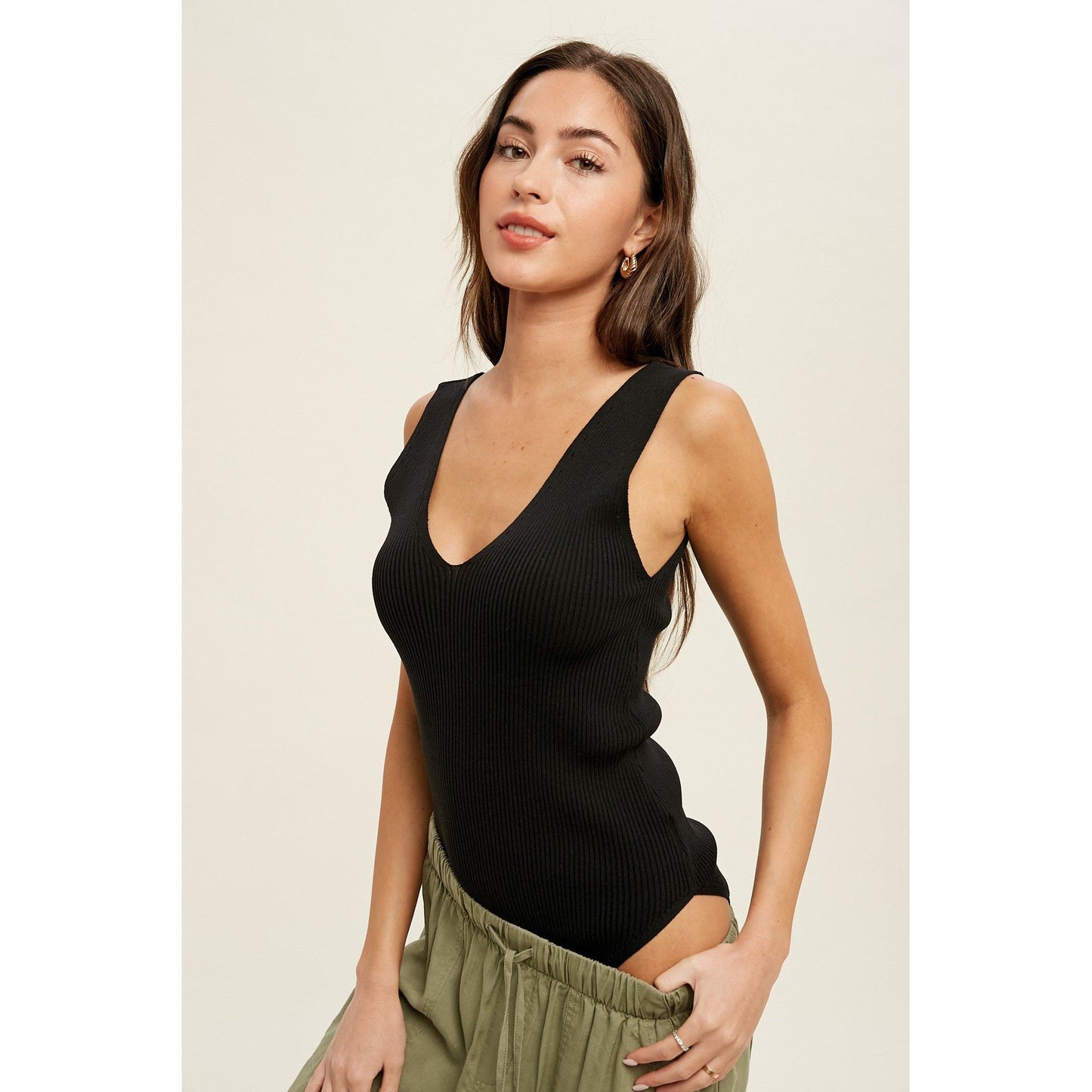 Ribbed Knit Sleeveless Bodysuit
