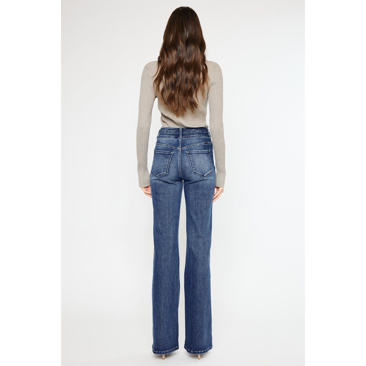 KanCan Double Button Flare Jeans