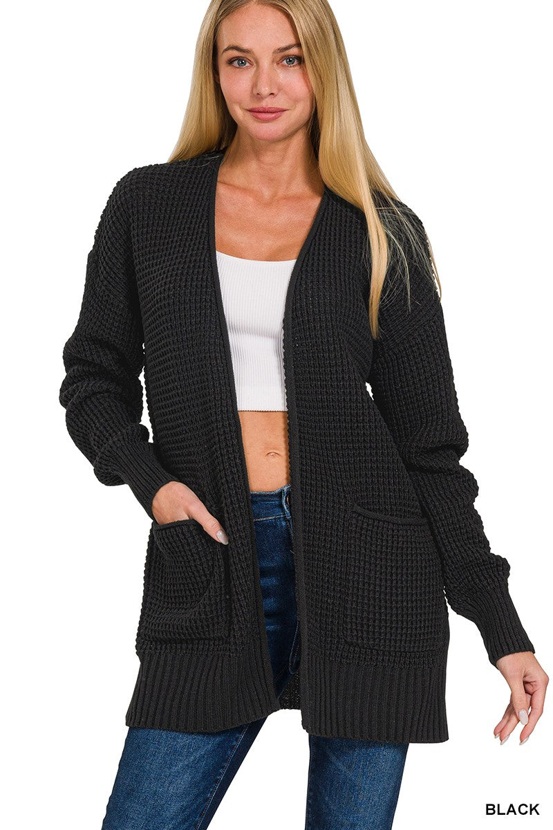 Low Gauge Waffle Cardigan