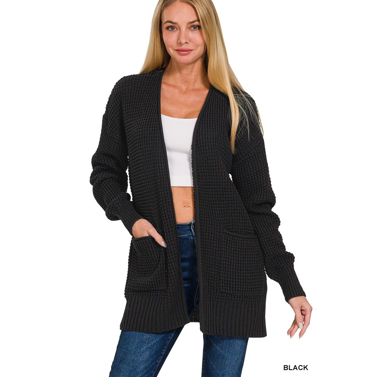 Low Gauge Waffle Cardigan