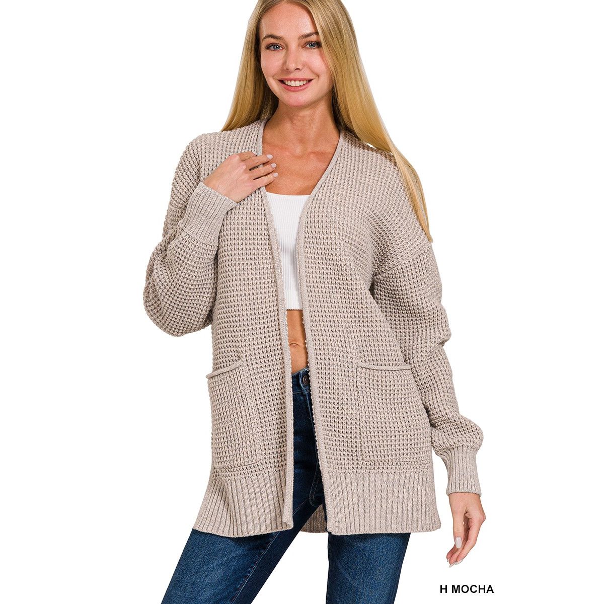 Low Gauge Waffle Cardigan