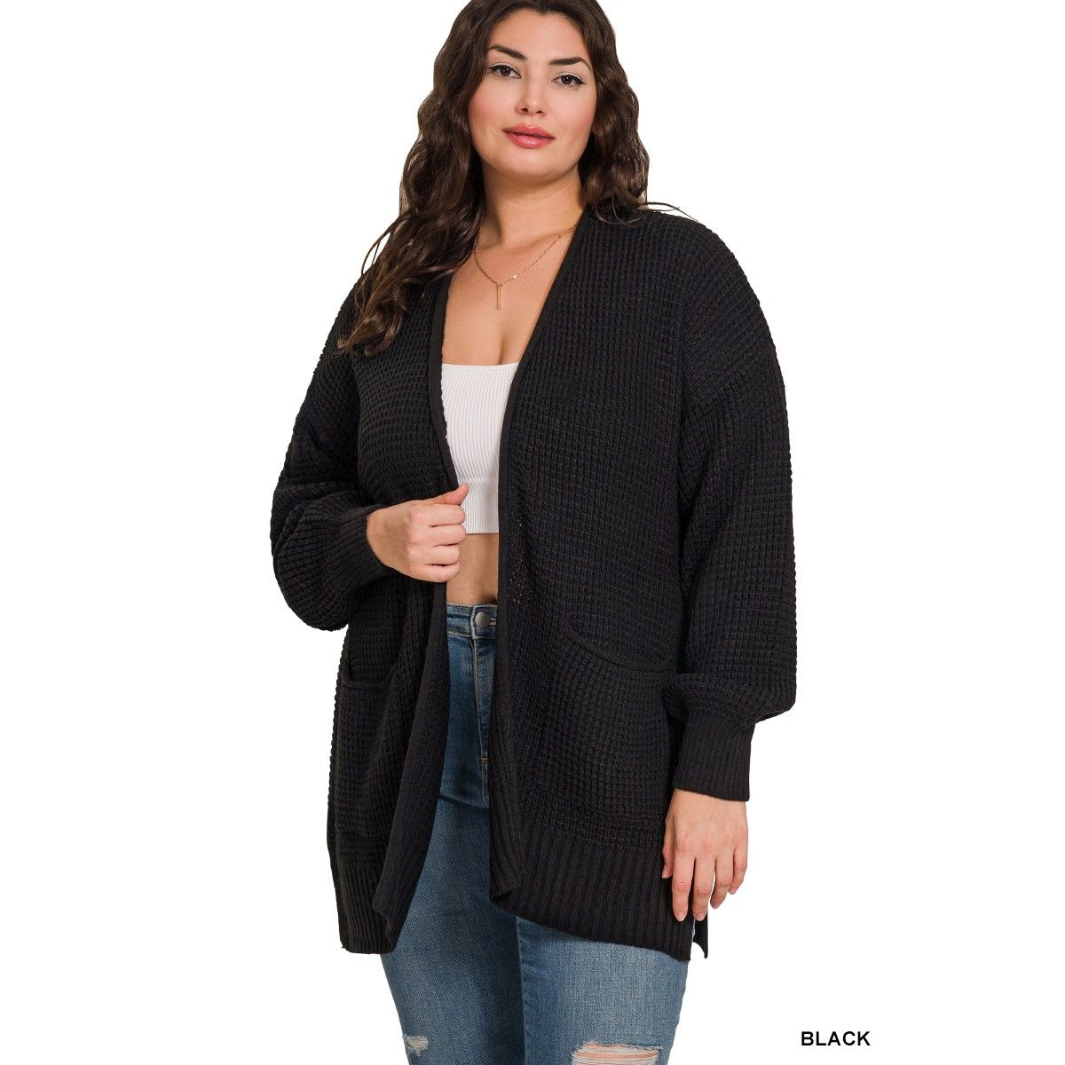 Low Gauge Waffle Cardigan