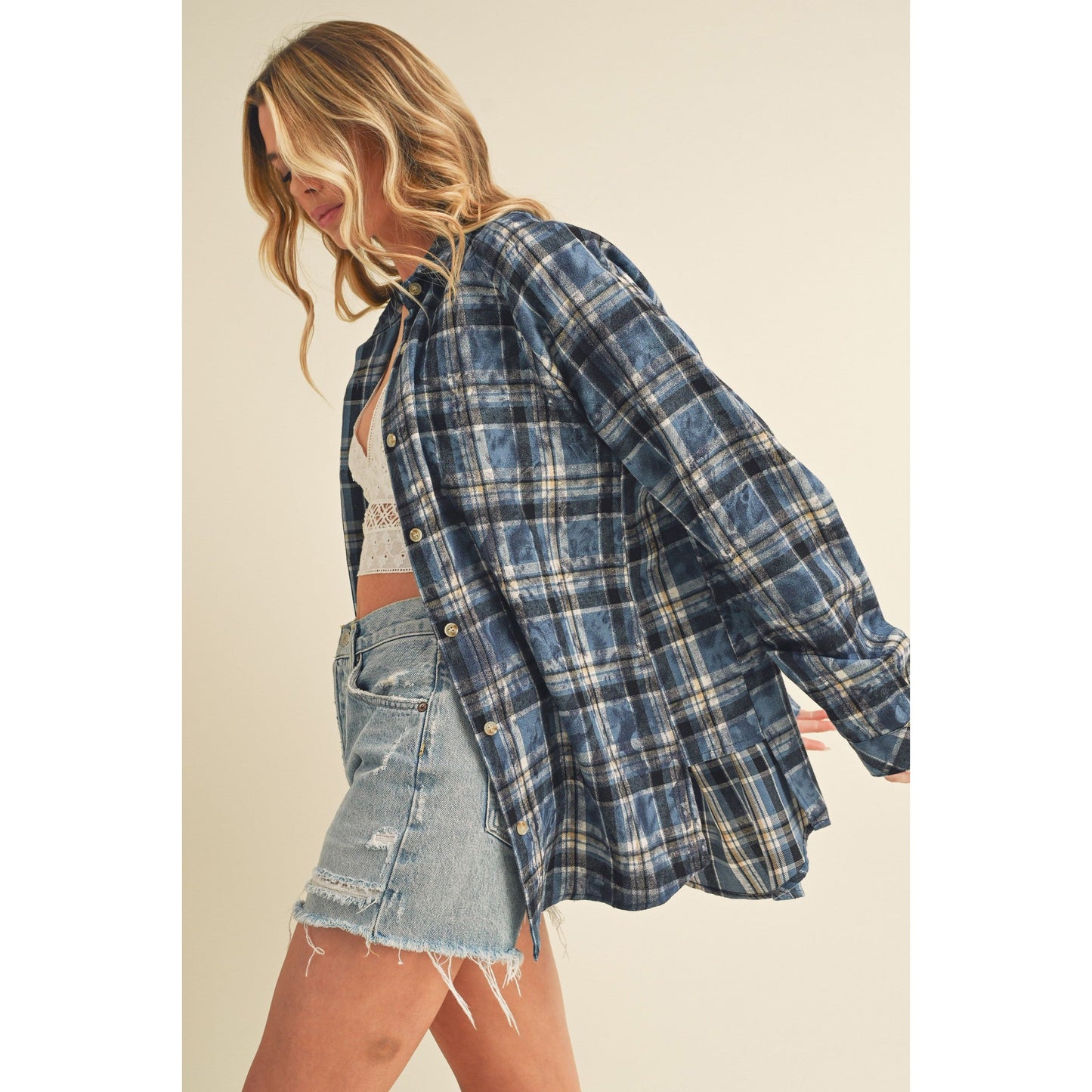 Lori Plaid Washed Flannel Button Up