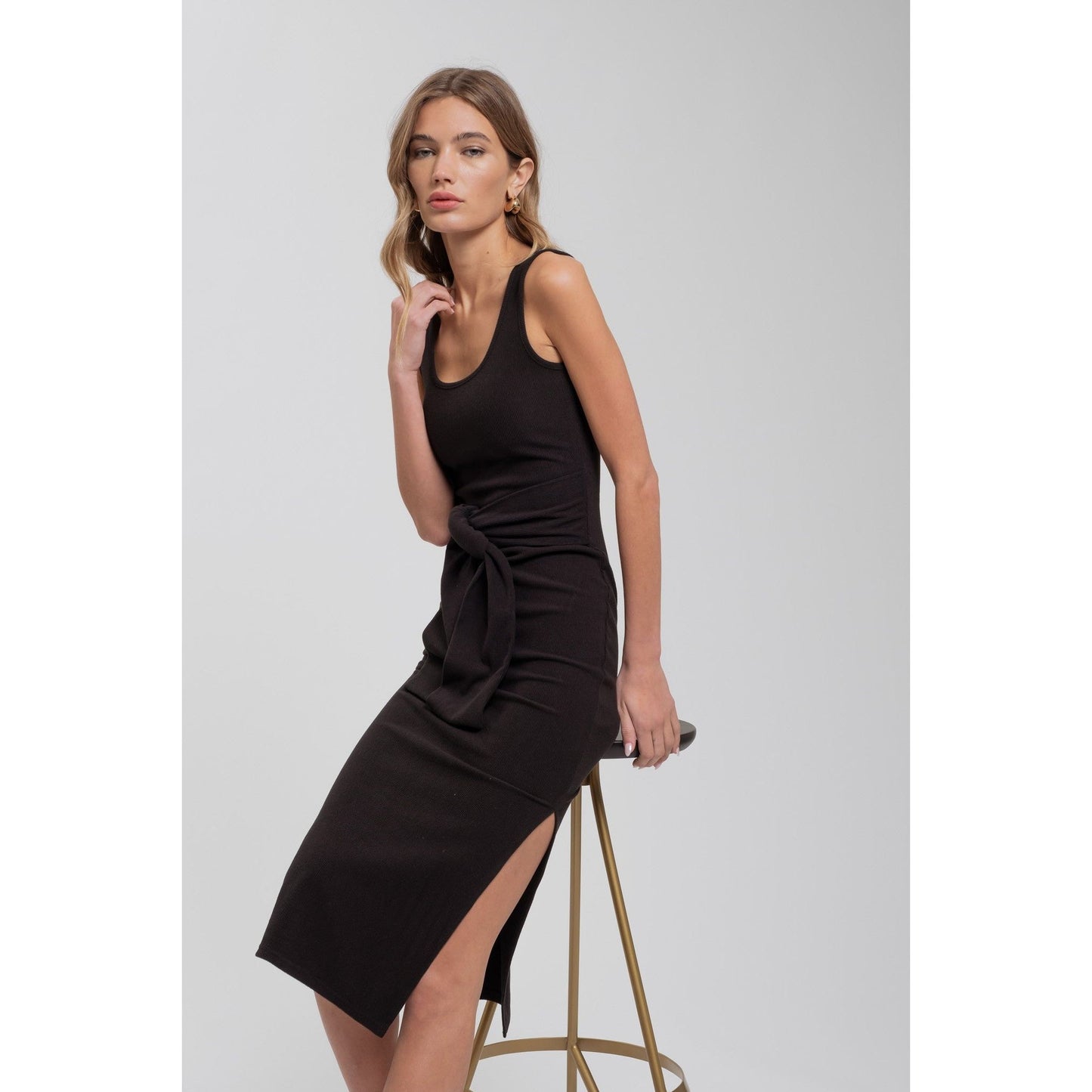 Front Tie Sweater Dress