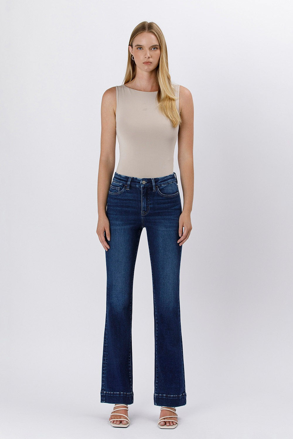 Flying Monkey High Rise Trouser Hem Bootcut Jean