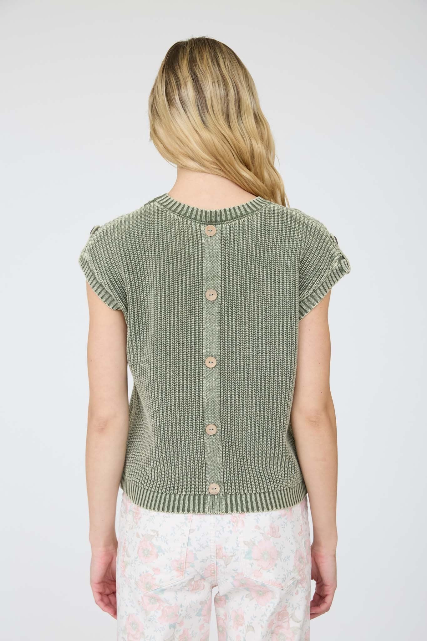 Olive Drift Knit Top