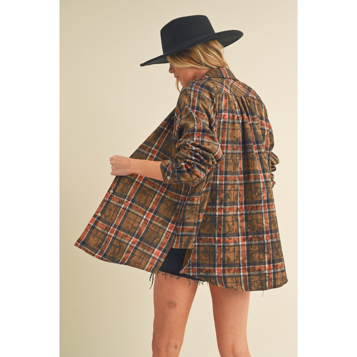 Lori Plaid Washed Flannel Button Up