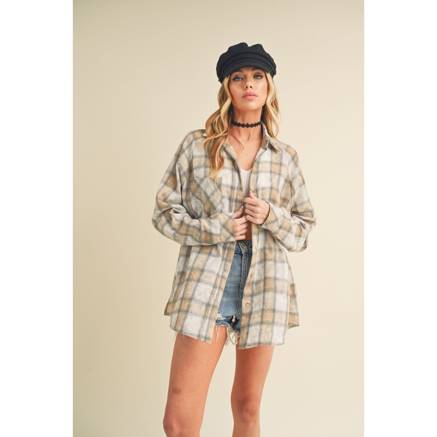 Lori Plaid Washed Flannel Button Up