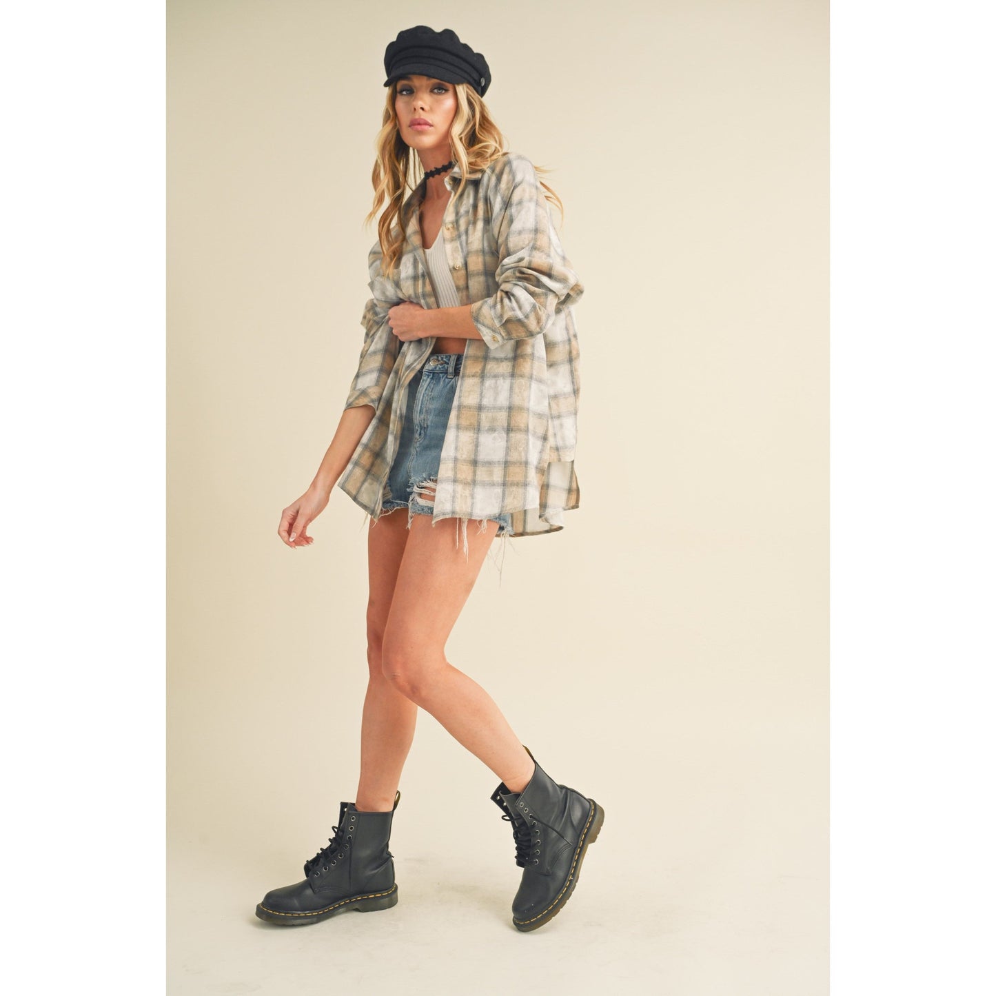 Lori Plaid Washed Flannel Button Up