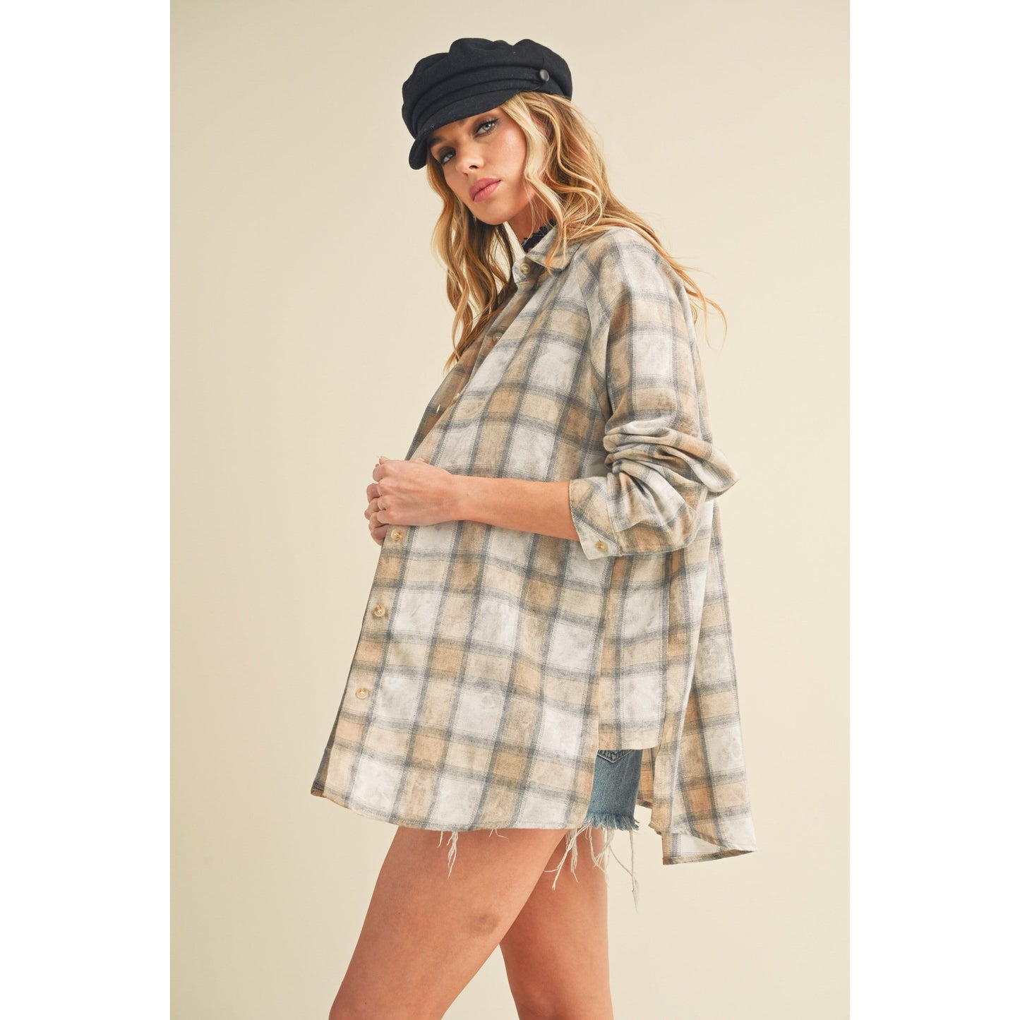 Lori Plaid Washed Flannel Button Up