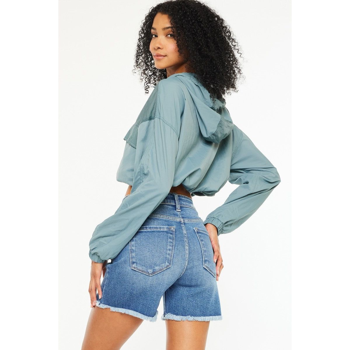 KanCan Medium Wash High Rise Shorts