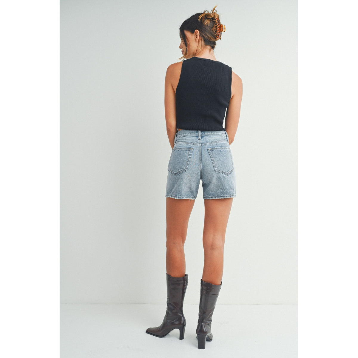 High-Rise Cutoff Denim Shorts