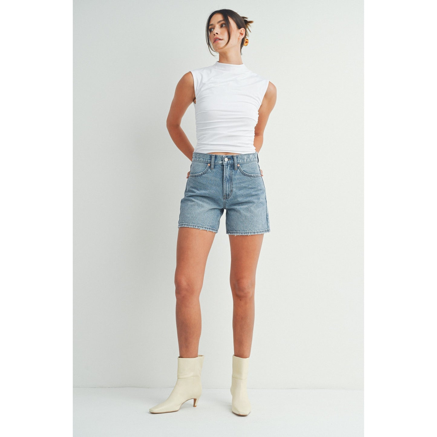 High-Rise Cutoff Denim Shorts