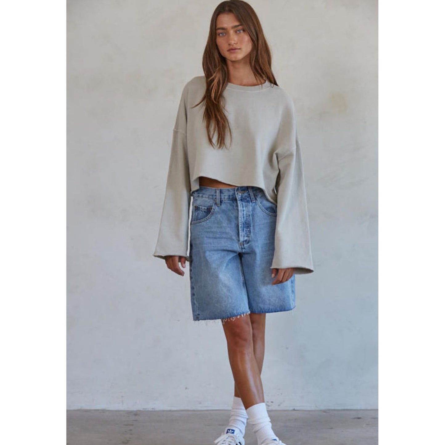 Woven Denim Bermuda Shorts