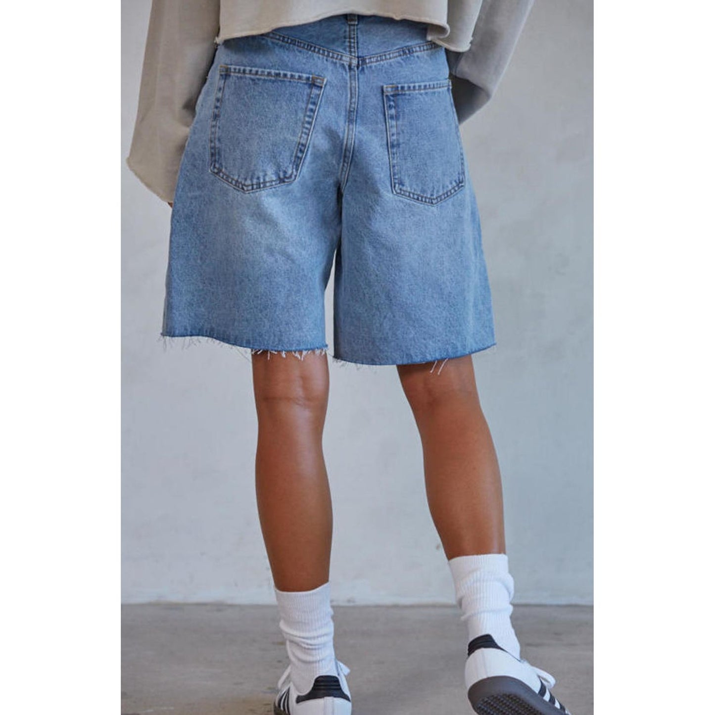 Woven Denim Bermuda Shorts