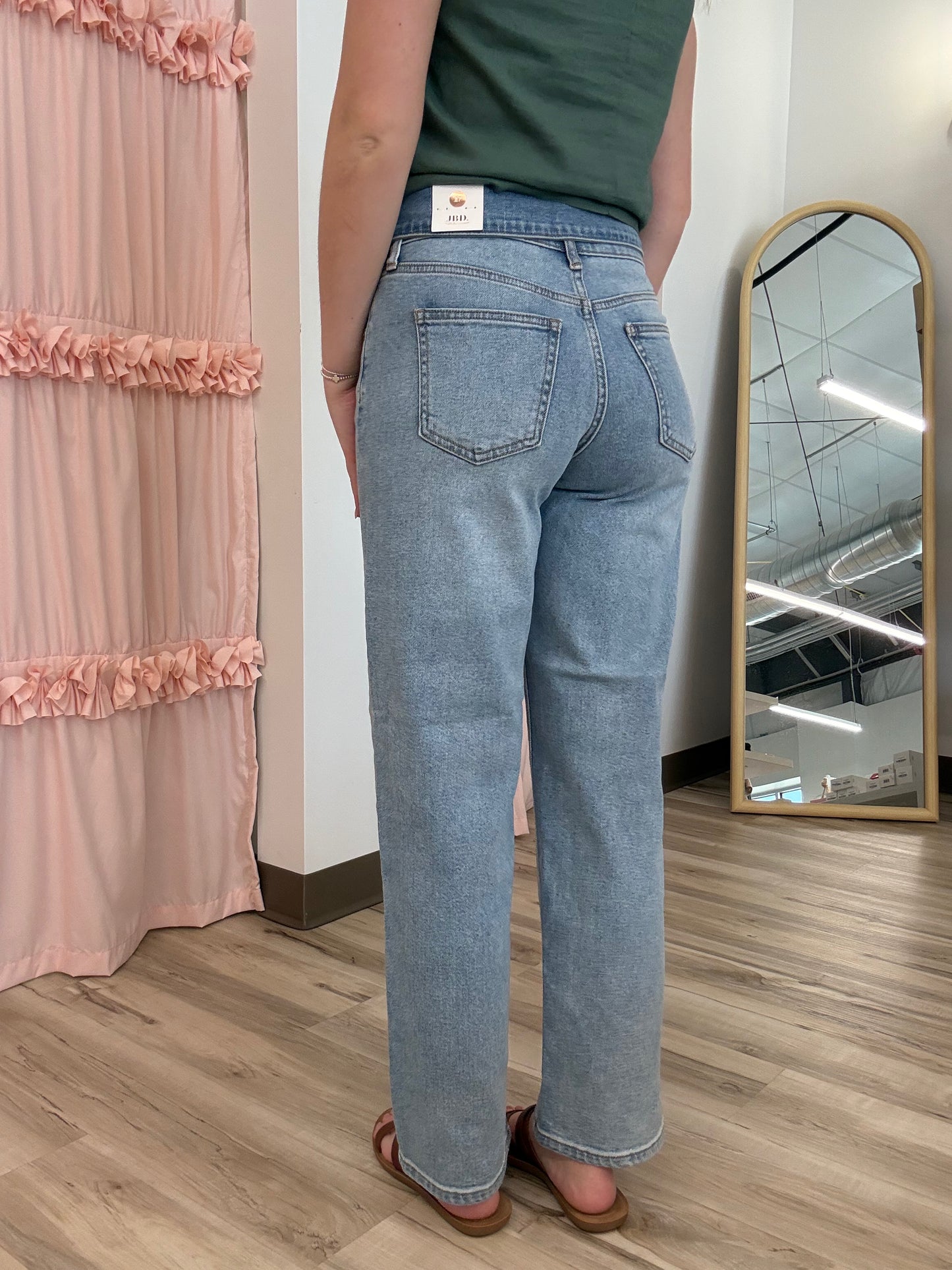 JBD Folded Waist Relaxed Straight Jeans