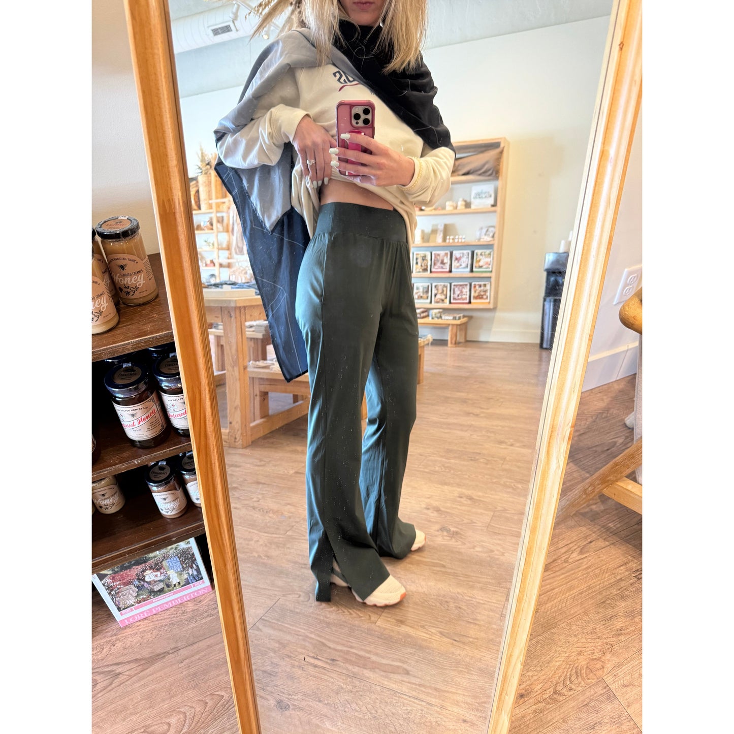 Green Wide Leg Active Pants