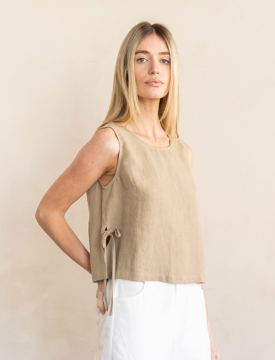 Sienna Linen Tie Top
