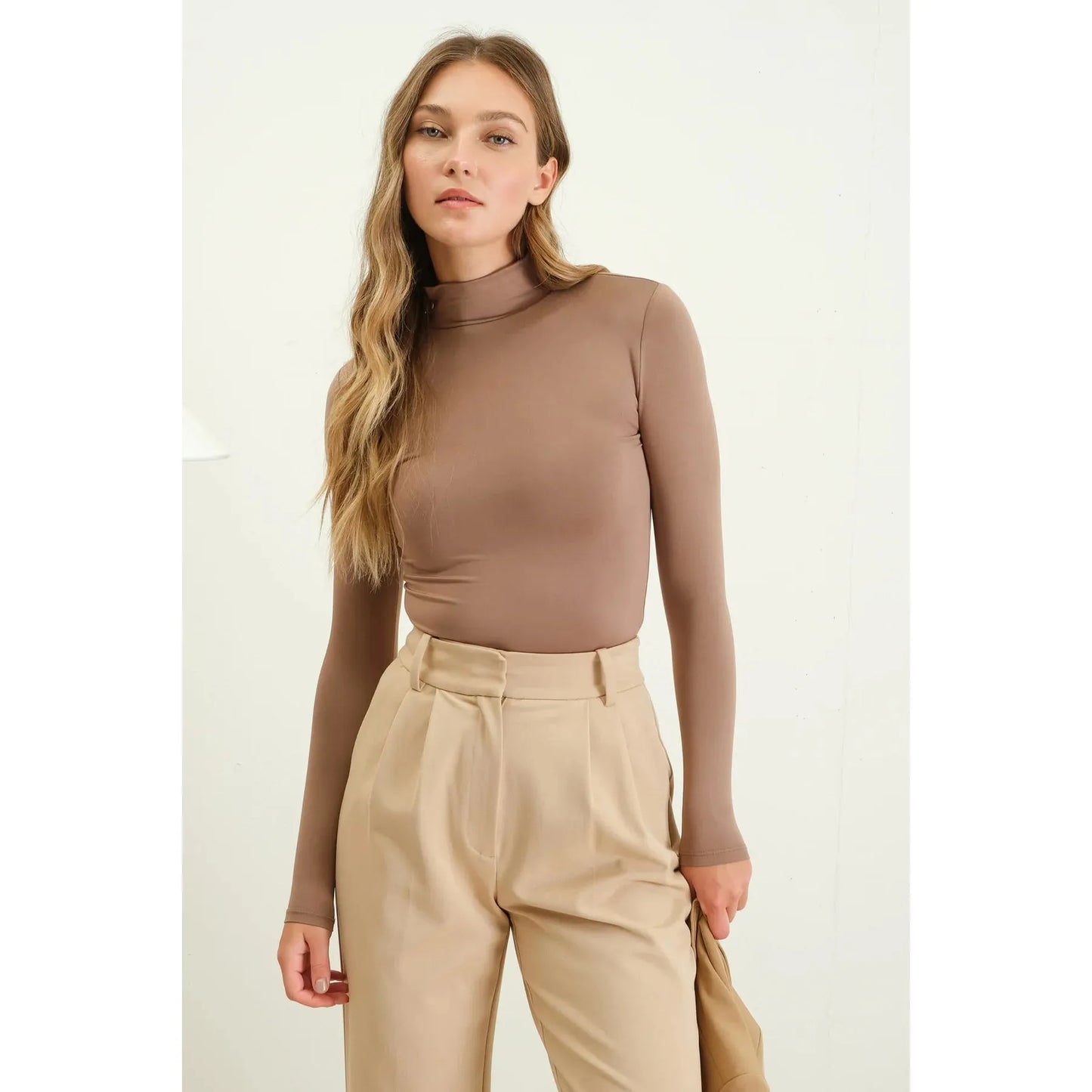 Mock Neck Long Sleeve Top