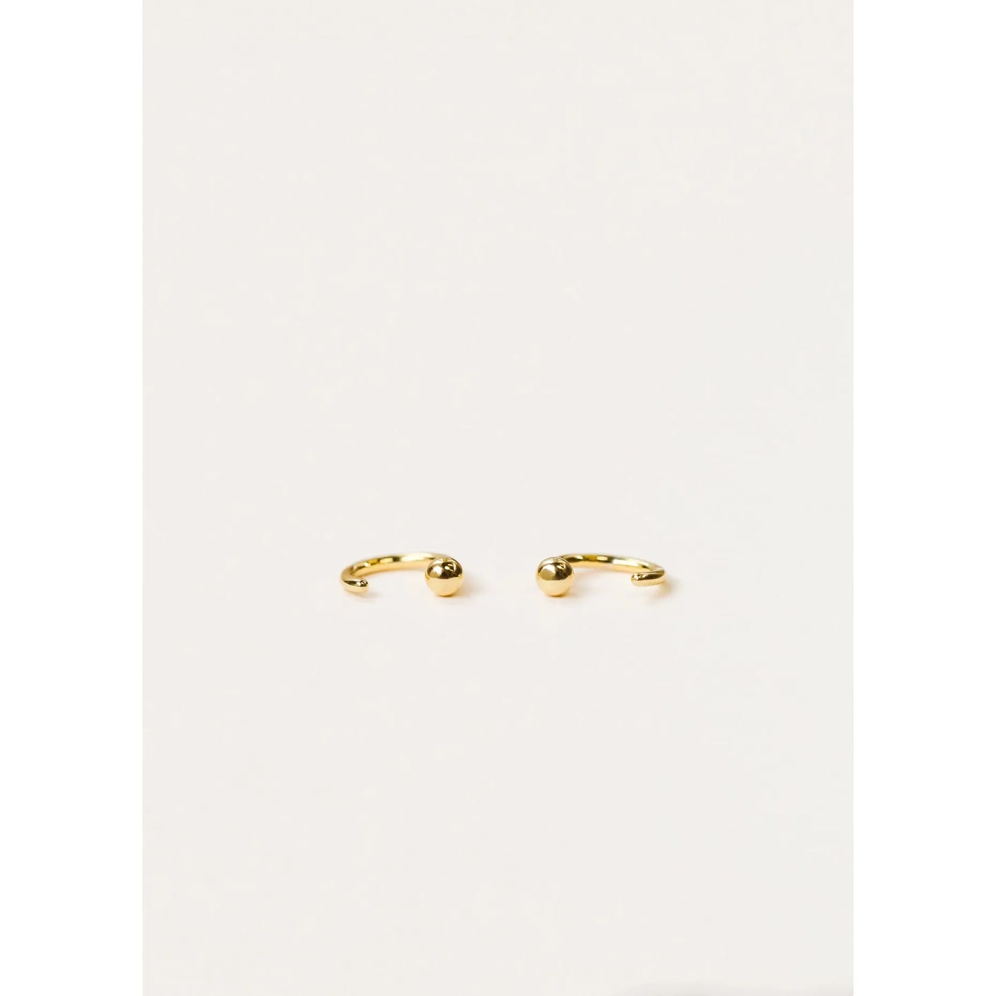 Gold Sphere Huggie Earrings
