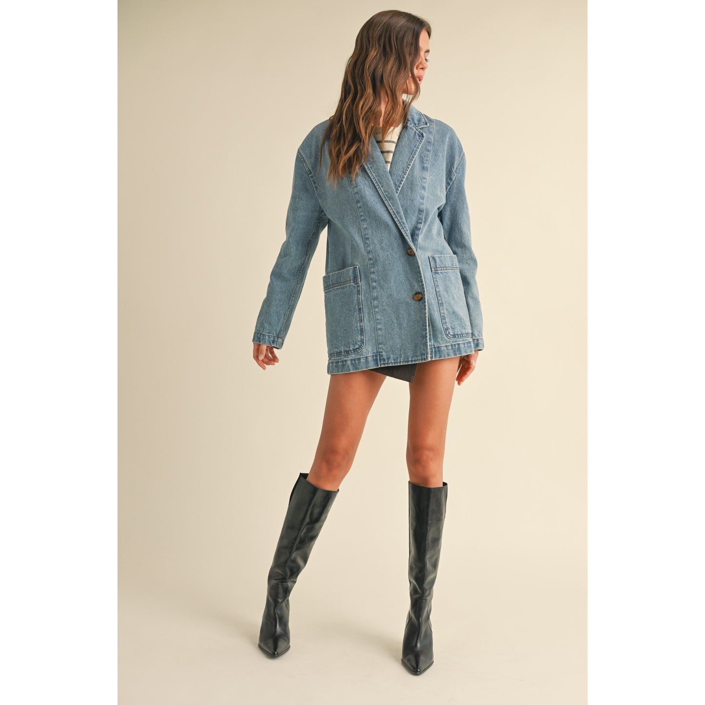 Denim Oversized Blazer