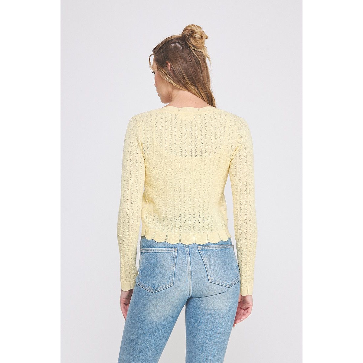 Butter Yellow Pointelle Cardigan
