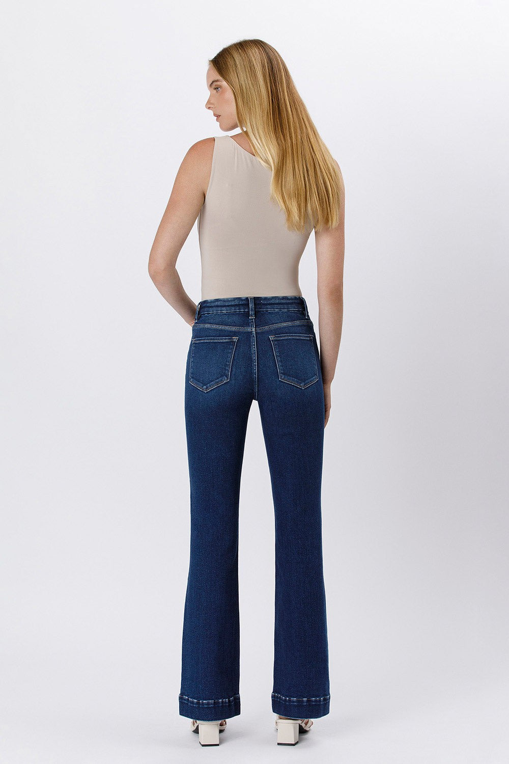 Flying Monkey High Rise Trouser Hem Bootcut Jean