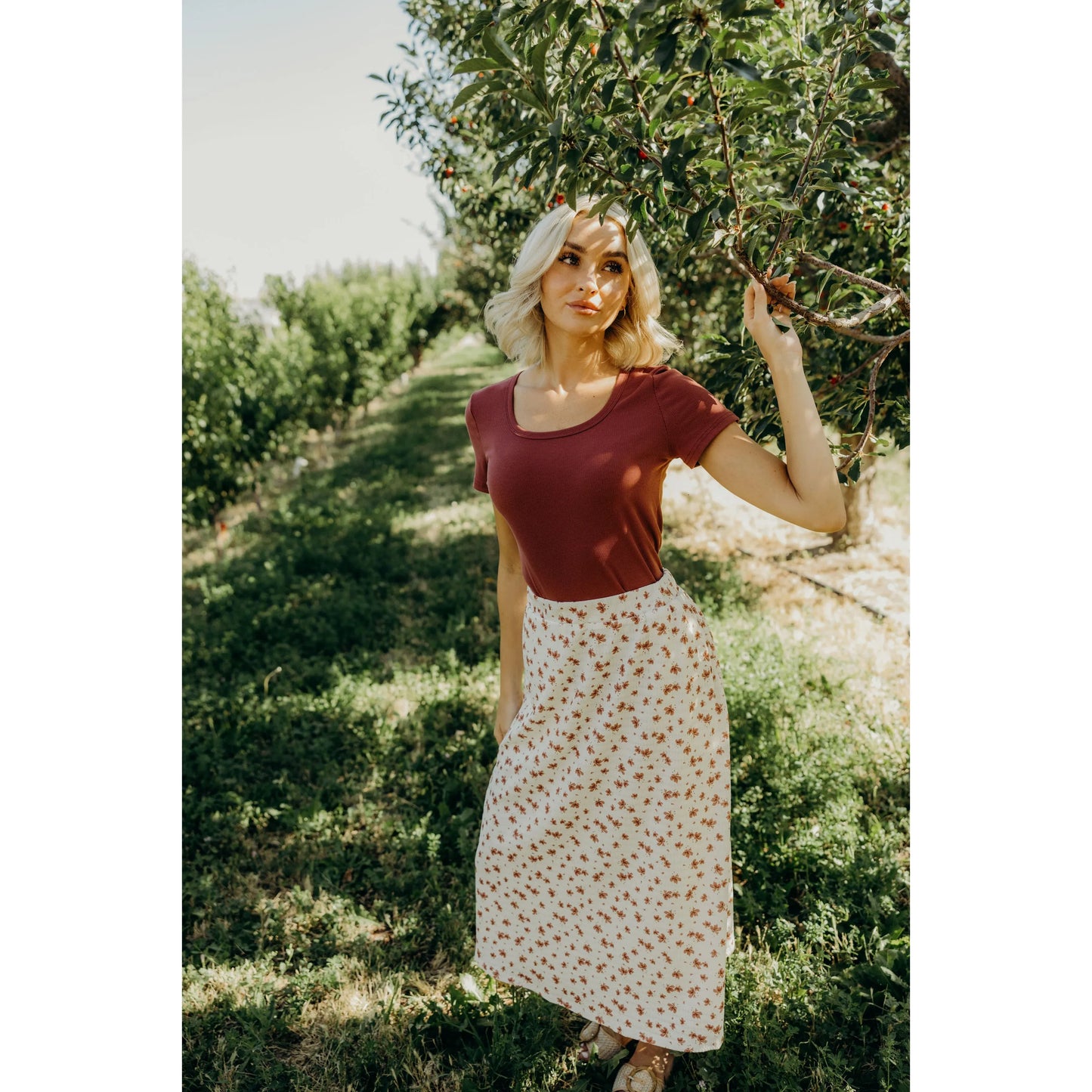 Meadow Textured Midi Skirt