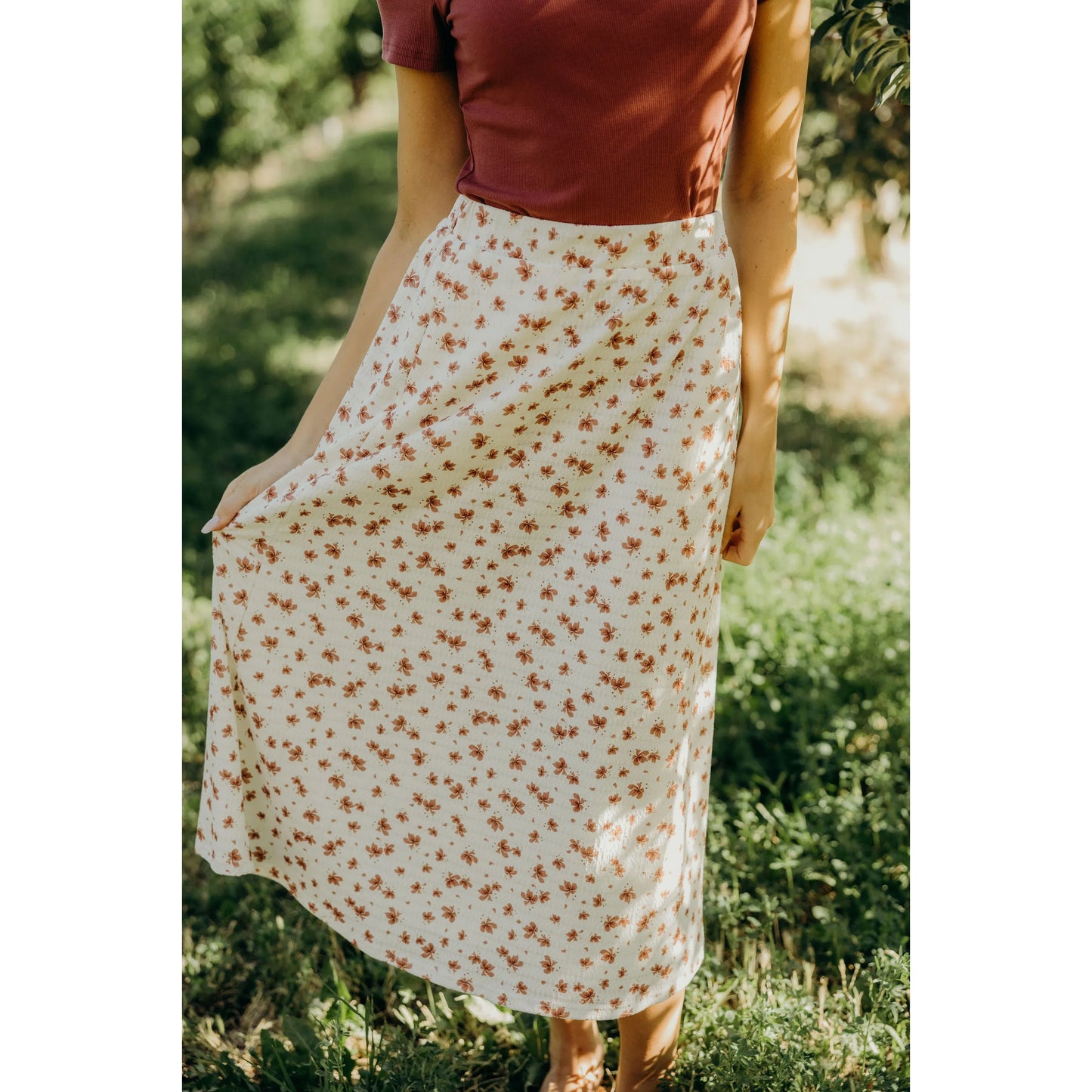 Meadow Textured Midi Skirt