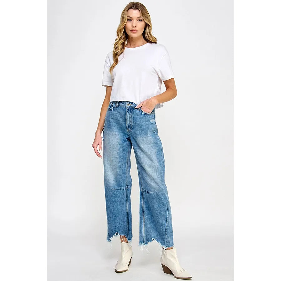 Amber High Rise Barrel Jeans