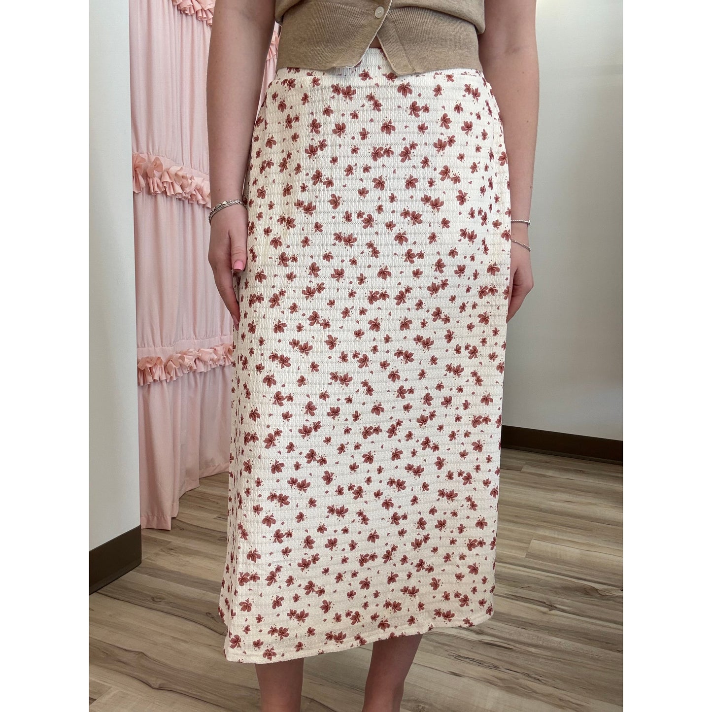 Meadow Textured Midi Skirt