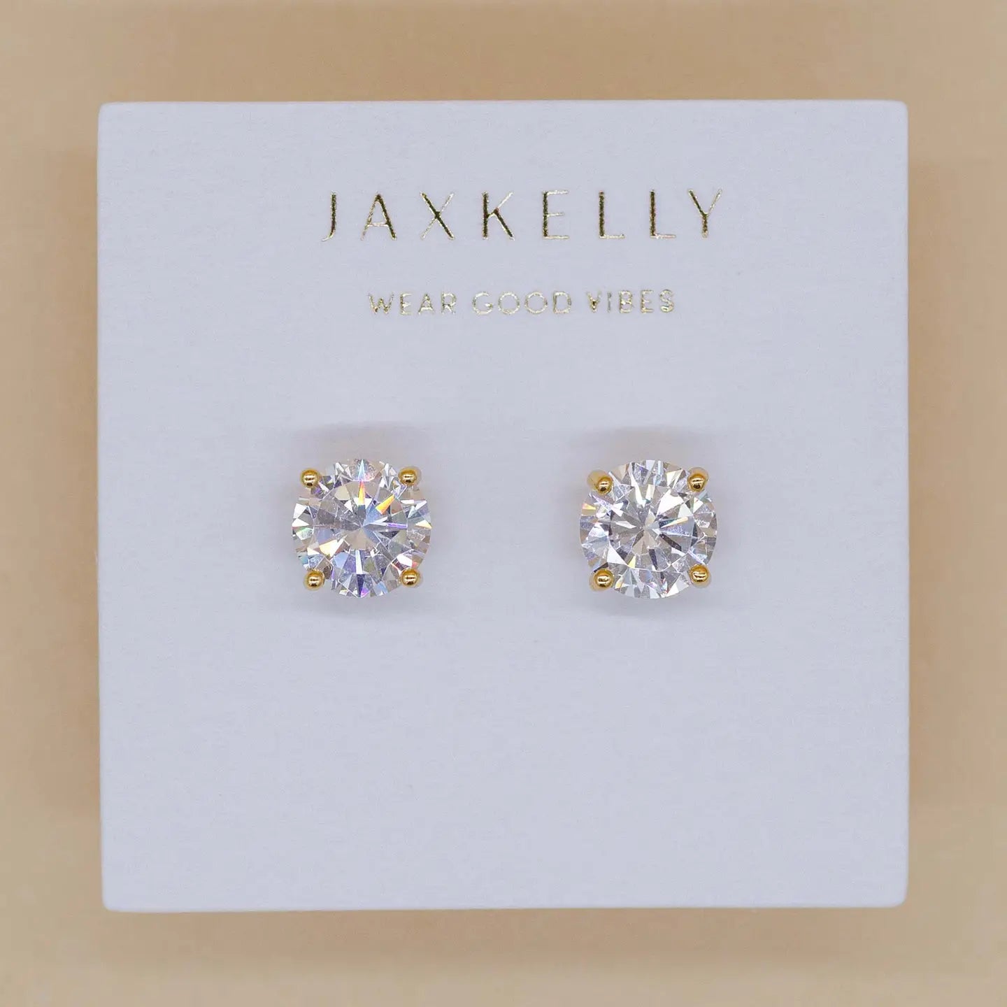 JaxKelly Round CZ Stud Earrings