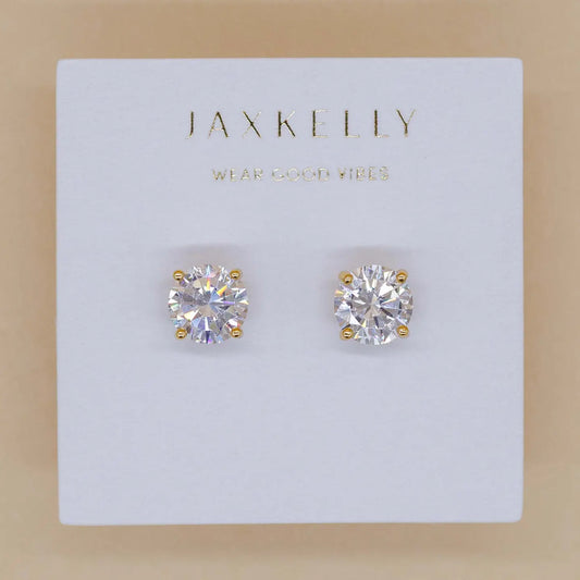 JaxKelly Round CZ Stud Earrings