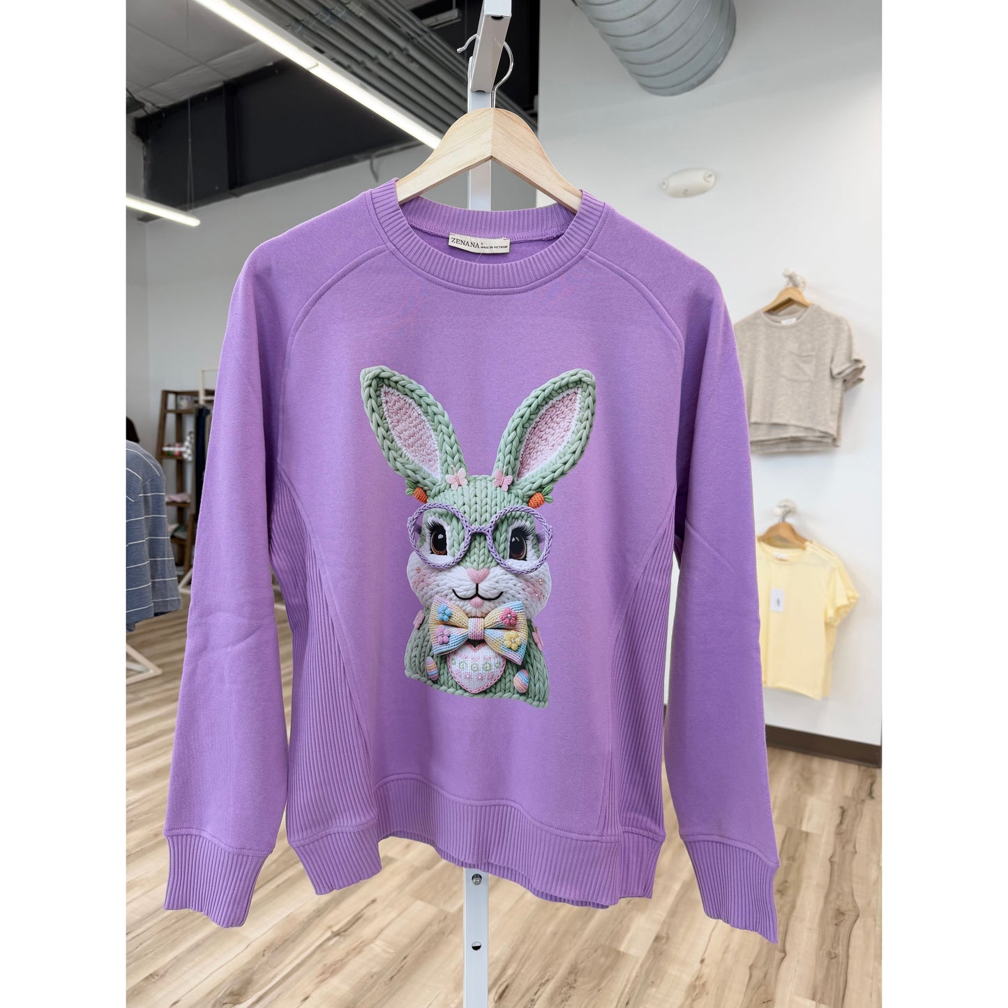 Zenana Easter Bunny Sweatshirt
