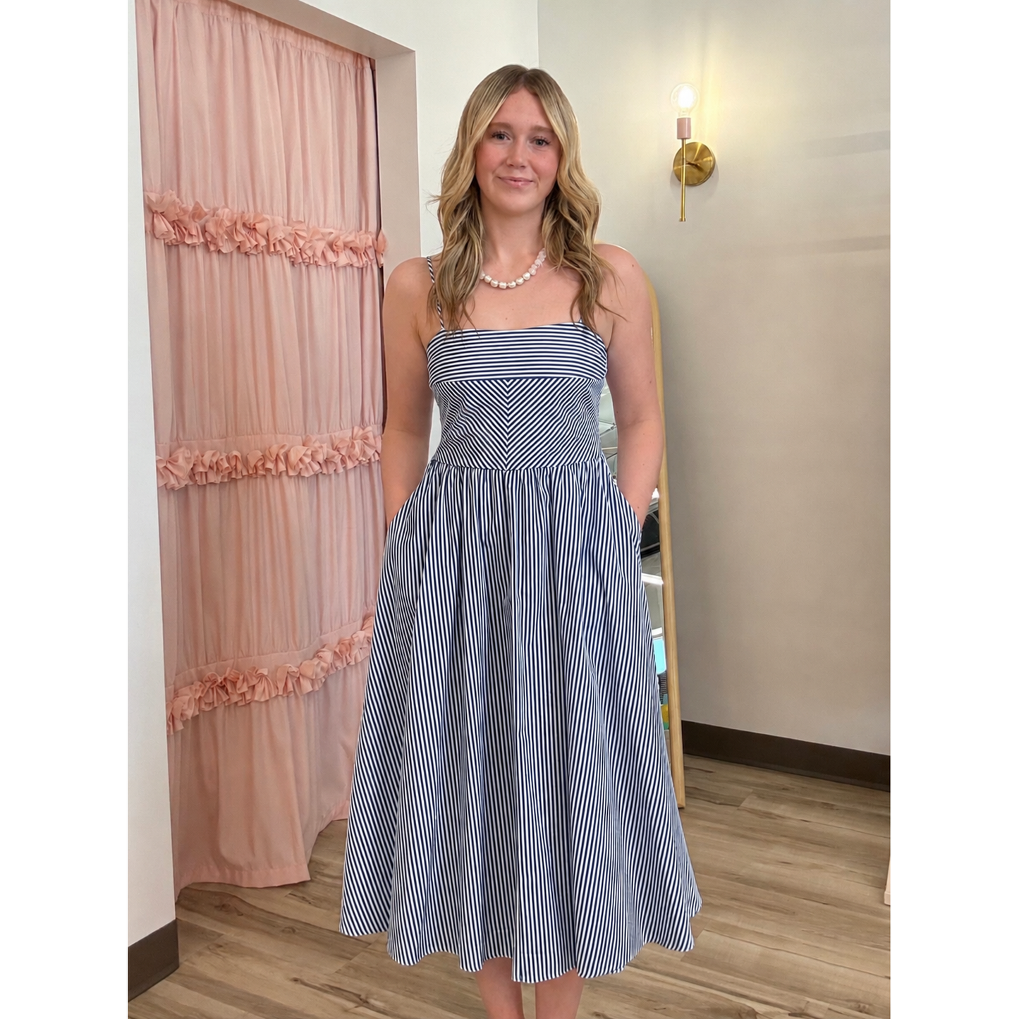 Navy Striped Dress