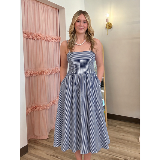 Navy Striped Dress
