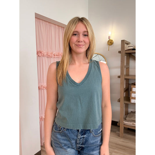 Z Supply Sloane V-Neck Top – Emerald Cove