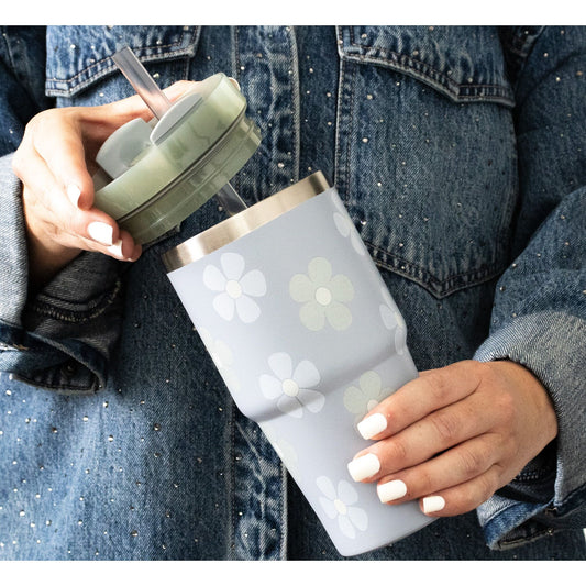 Floral Sip-and-Go 20 Oz. Tumbler