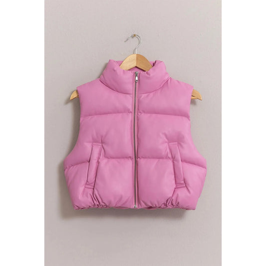 Rose Pink Puffer Vest