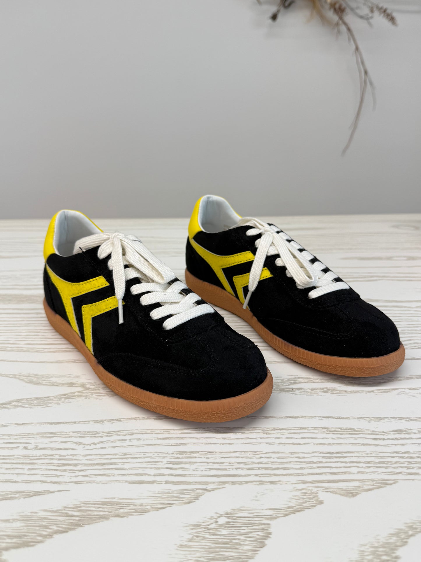 Black and Yellow Sneakers