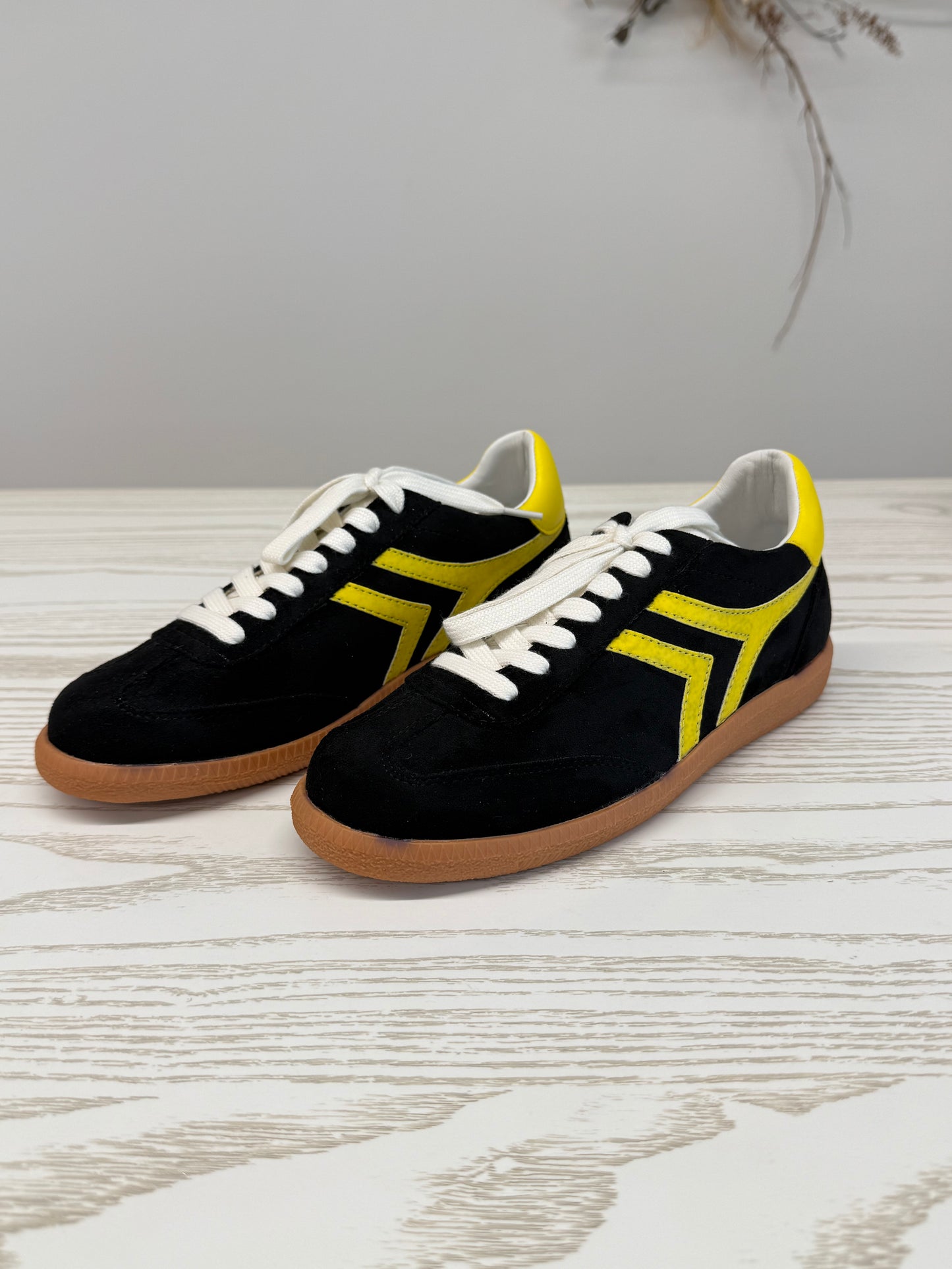 Black and Yellow Sneakers