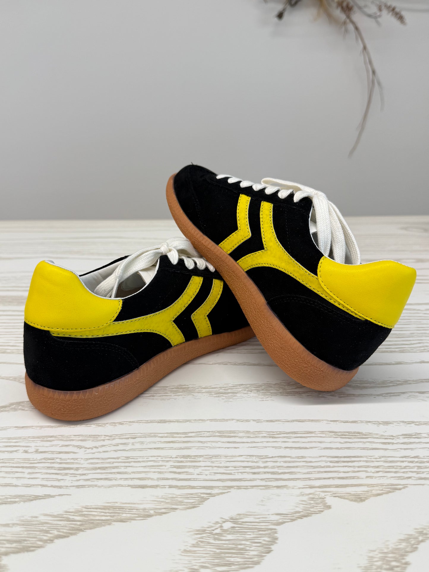 Black and Yellow Sneakers