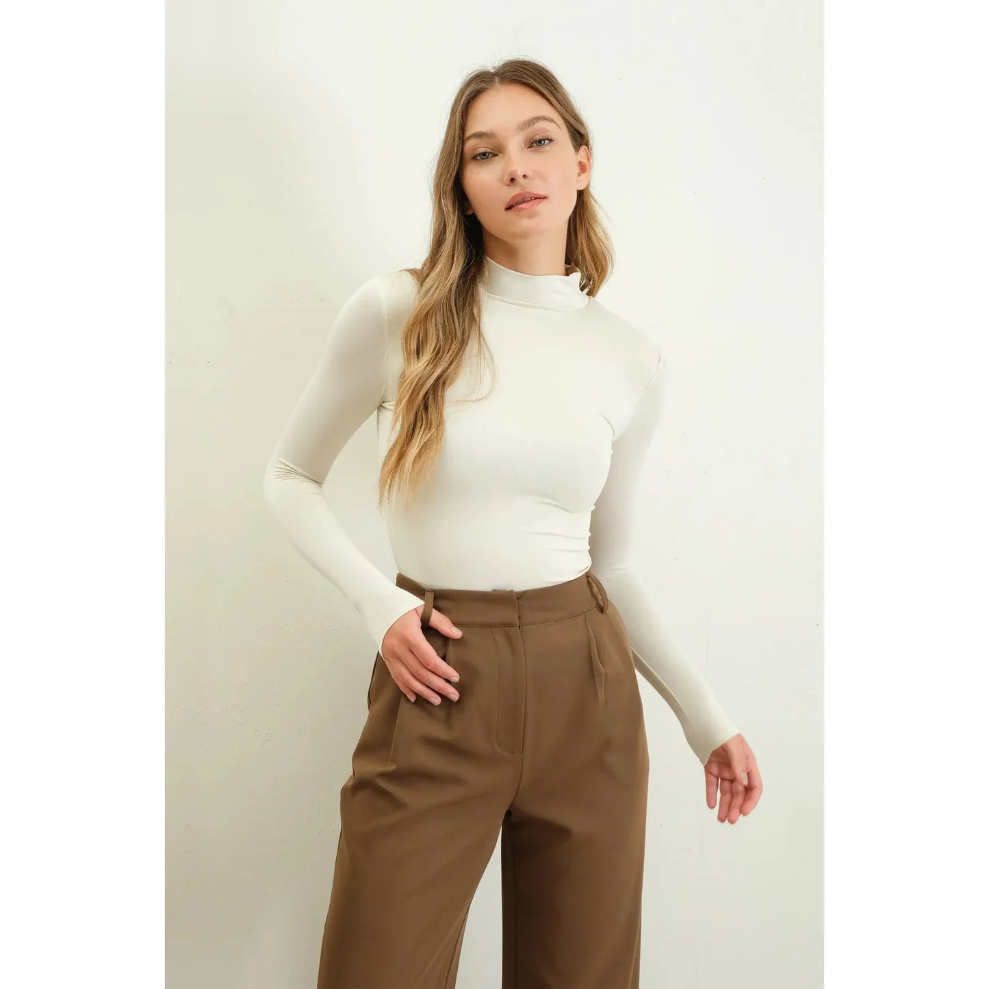 Mock Neck Long Sleeve Top