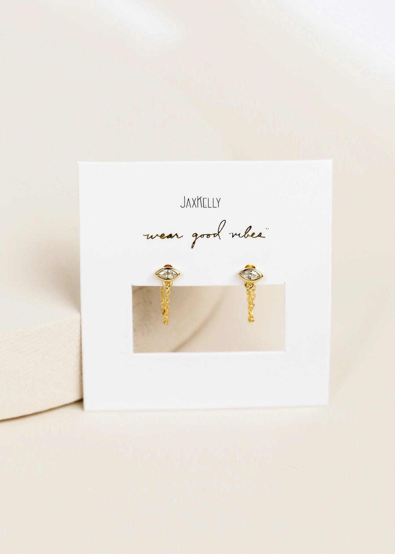 Chain Huggie Stud Earrings
