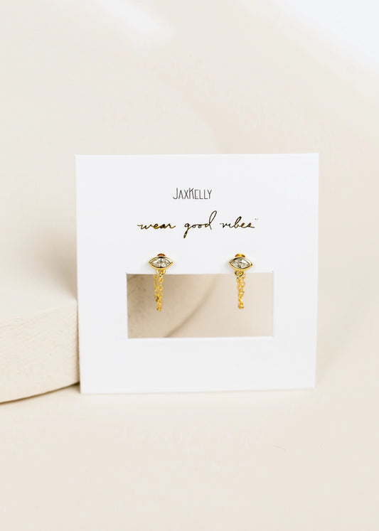 Chain Huggie Stud Earrings