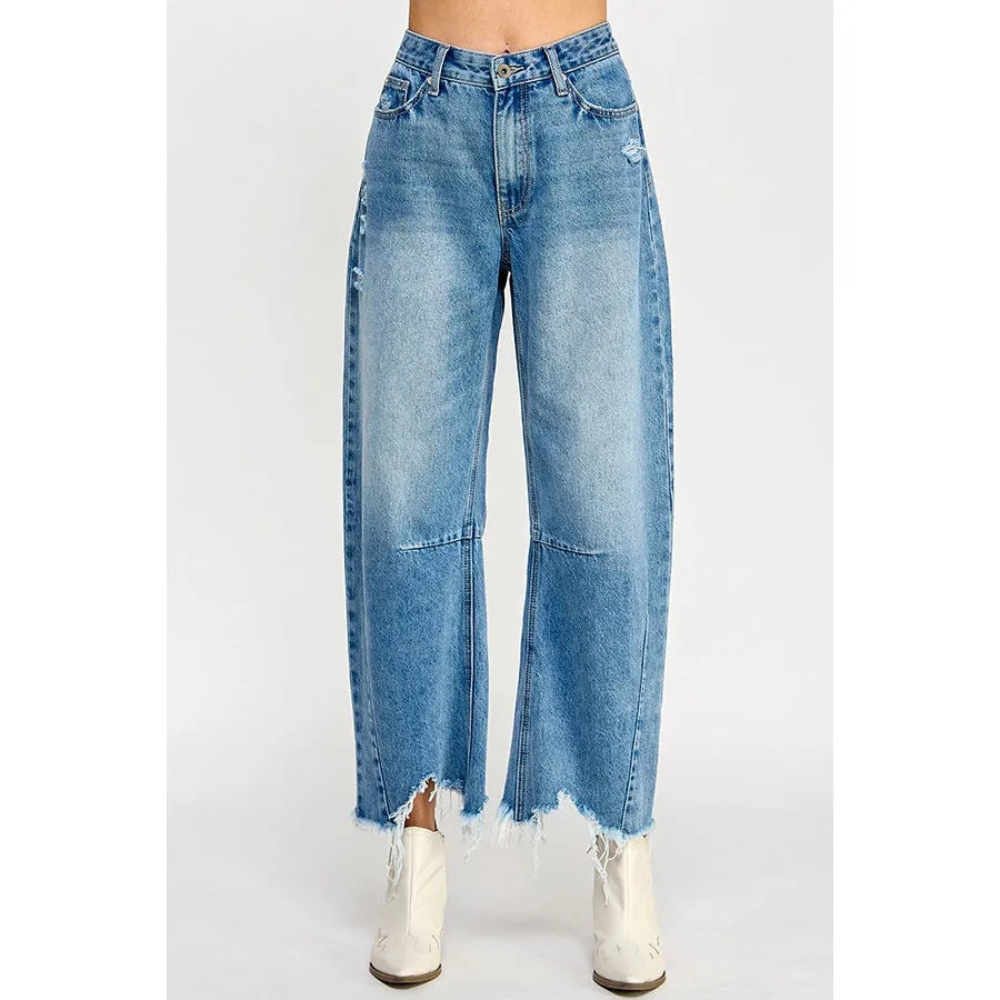 Amber High Rise Barrel Jeans