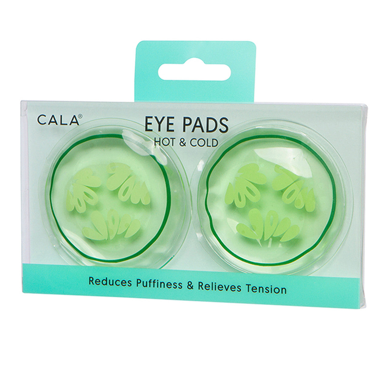 Pack of Cala eye pads with cucumber design on a white background