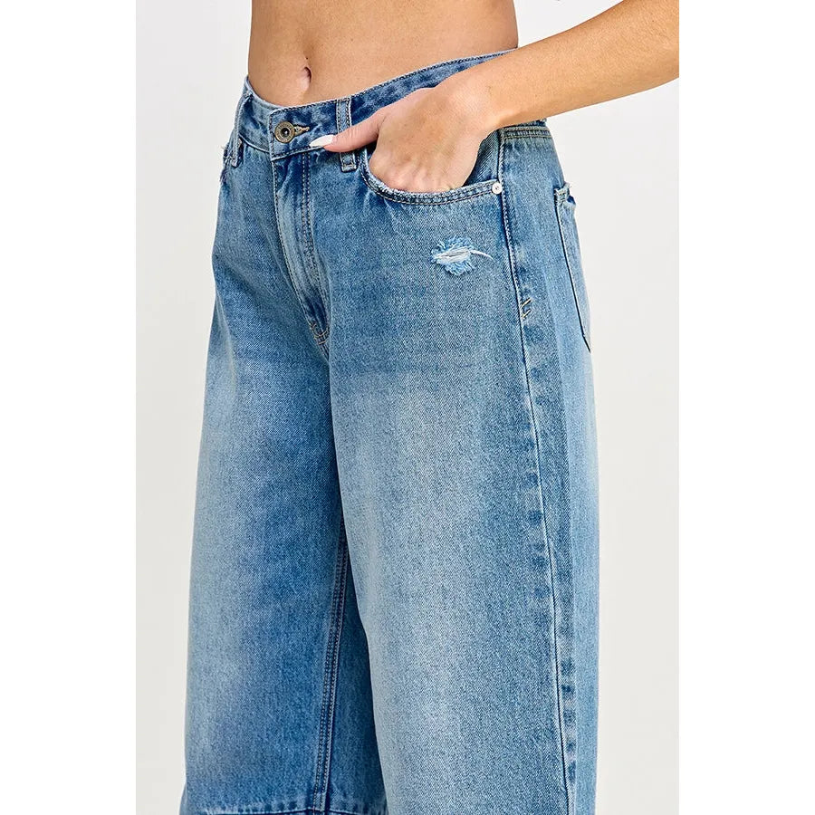 Amber High Rise Barrel Jeans