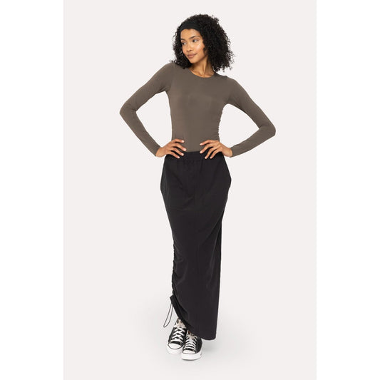 Mid-Rise Cargo Maxi Skirt